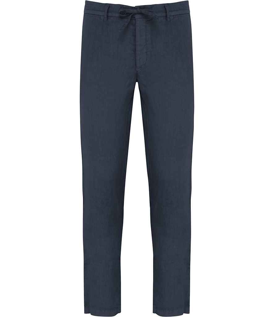 Spasso Faded Linen Trousers in Washed Navy
