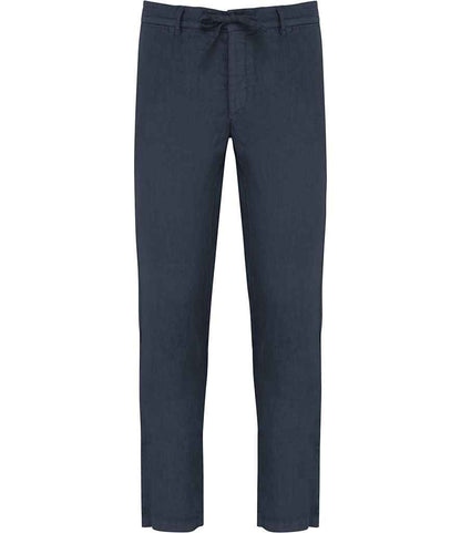 Spasso Faded Linen Trousers in Washed Navy