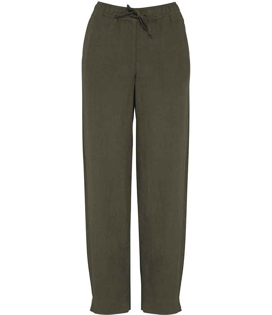 Spasso Ladies Washed Trousers in Washed Organic Khaki