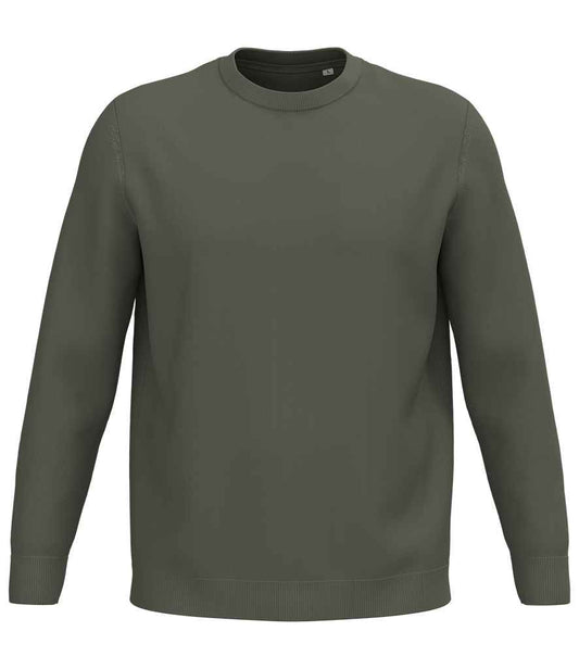 Spasso Round Neck Jumper in Organic Khaki