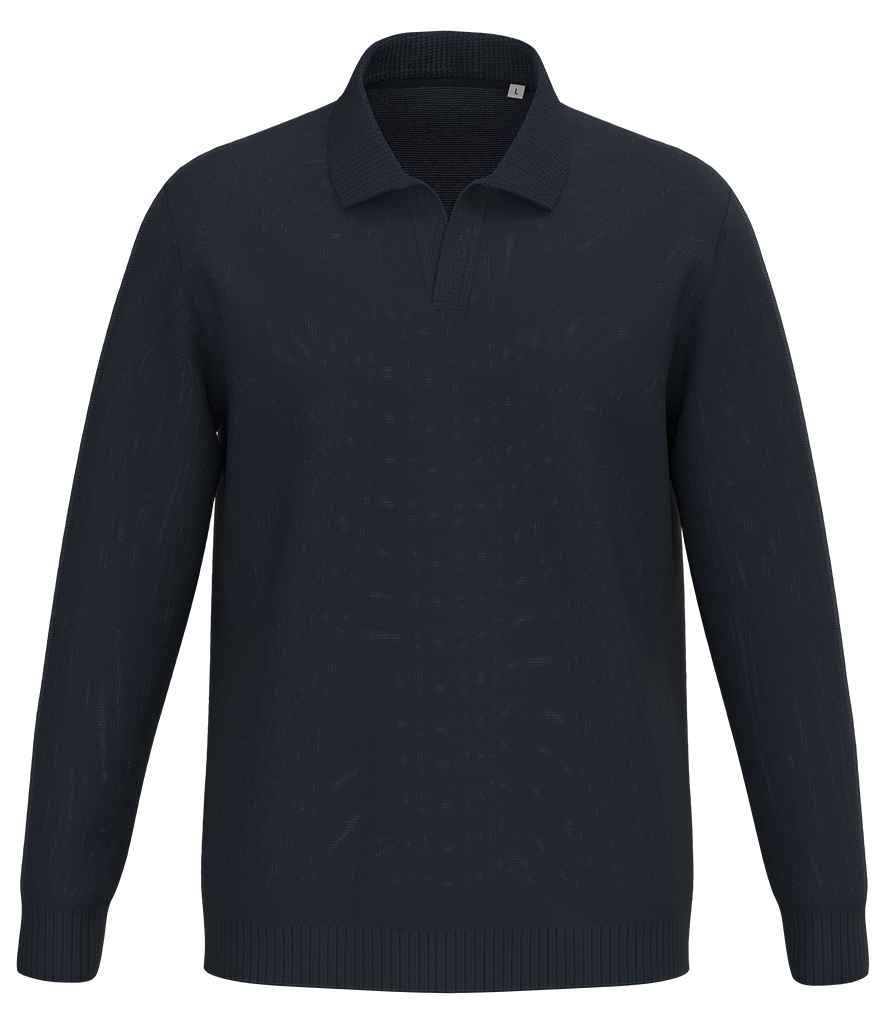 Spasso Polo Collar Jumper in Navy