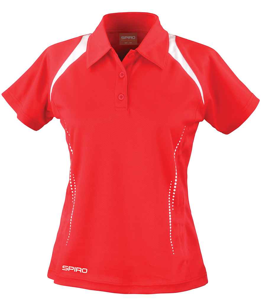 Spiro Ladies Team Spirit Polo Shirt in Red/White