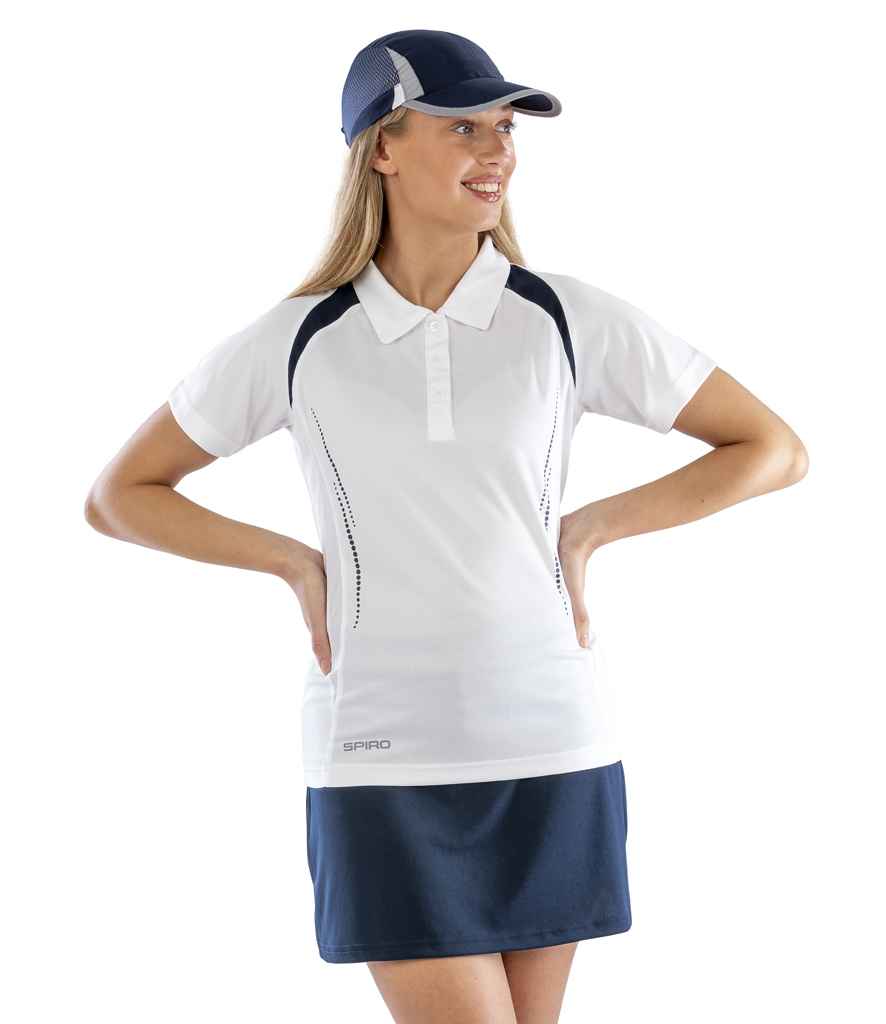 Spiro Spiro Ladies Team Spirit Polo Shirt White/Navy