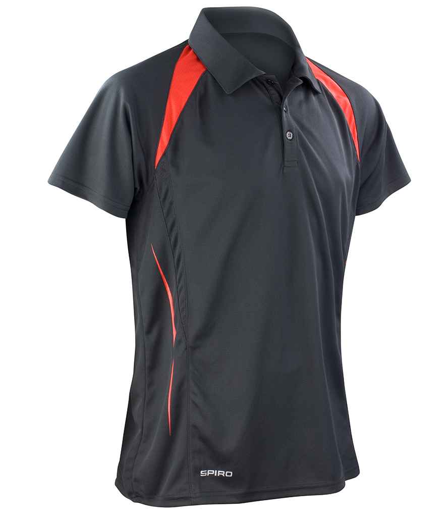 Spiro Team Spirit Polo Shirt in Black/Red
