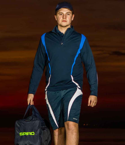 Spiro Spiro Unisex Zip Neck Trial Training Top Navy/Royal Blue/White