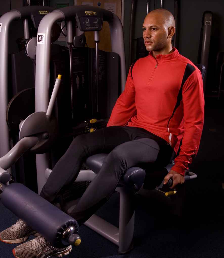 Spiro Spiro Unisex Zip Neck Trial Training Top Red/Black/White