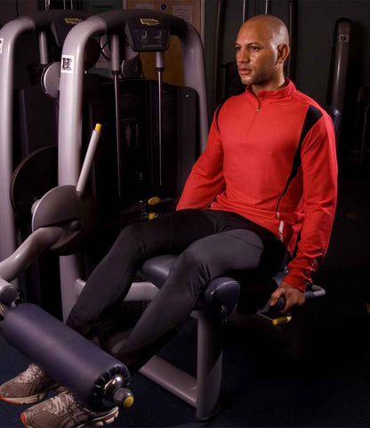 Spiro Spiro Unisex Zip Neck Trial Training Top Red/Black/White