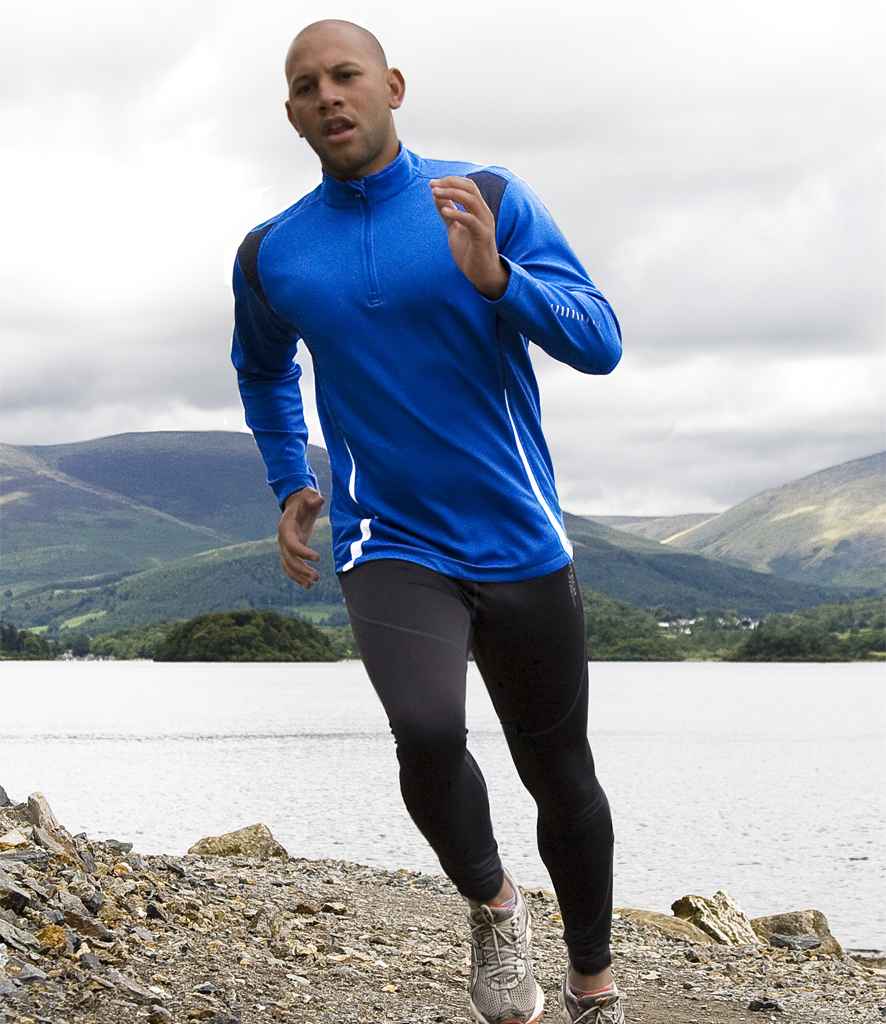 Spiro Spiro Unisex Zip Neck Trial Training Top Royal Blue/Navy/White