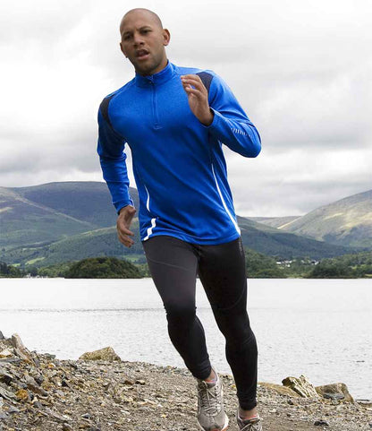 Spiro Spiro Unisex Zip Neck Trial Training Top Royal Blue/Navy/White