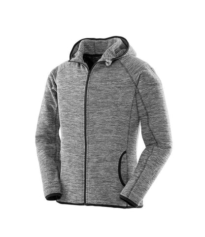Spiro Ladies Micro Fleece Hoodie in Grey/Black
