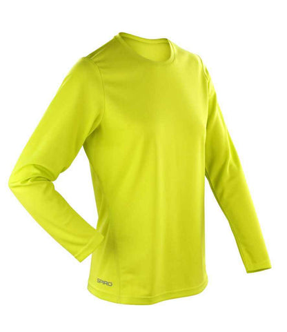 Spiro Spiro Ladies Performance Long Sleeve T-Shirt Lime Green