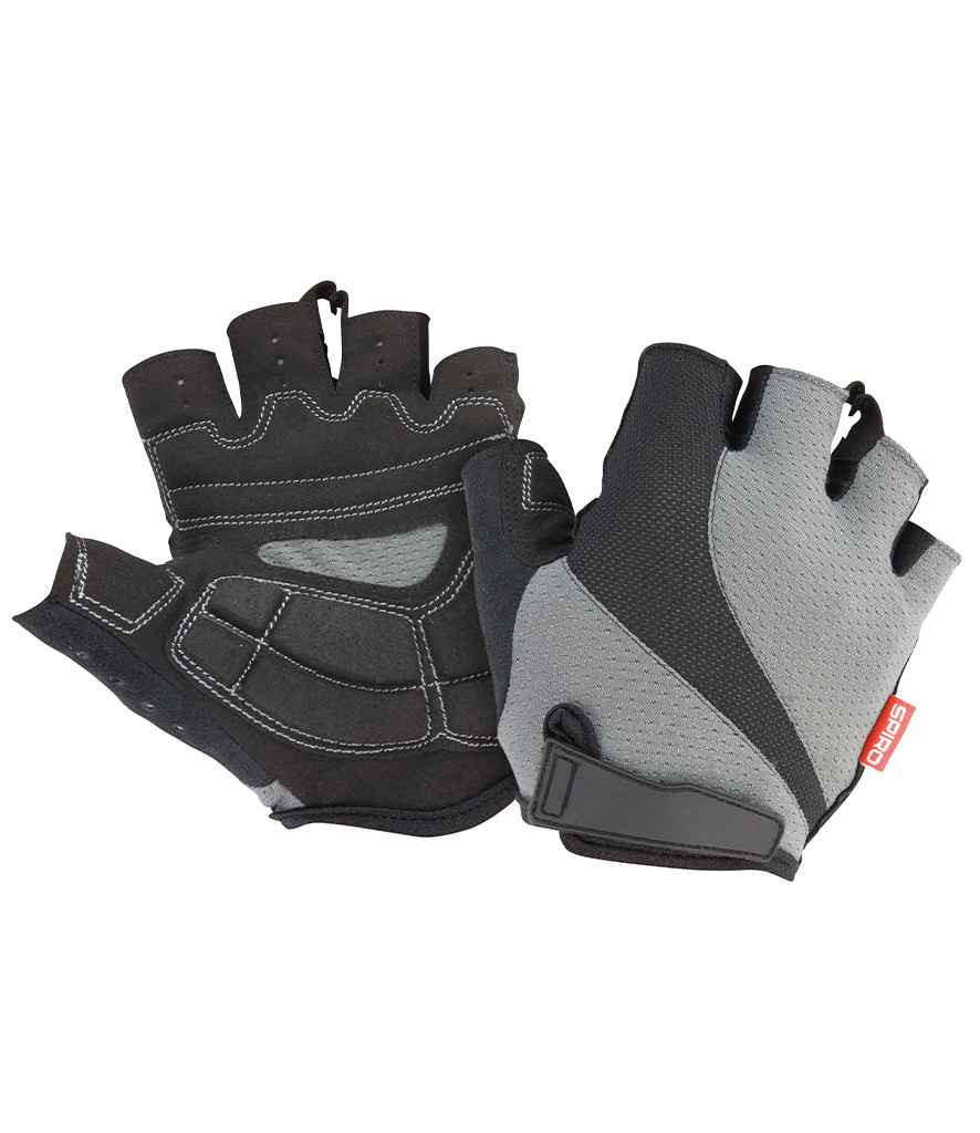 Spiro Fingerless Summer Short Gloves in Grey/Black