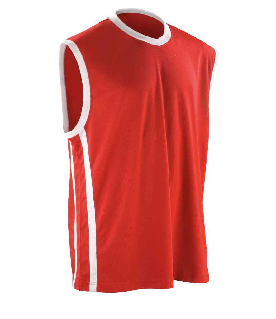 Spiro Basketball Top in Red/White