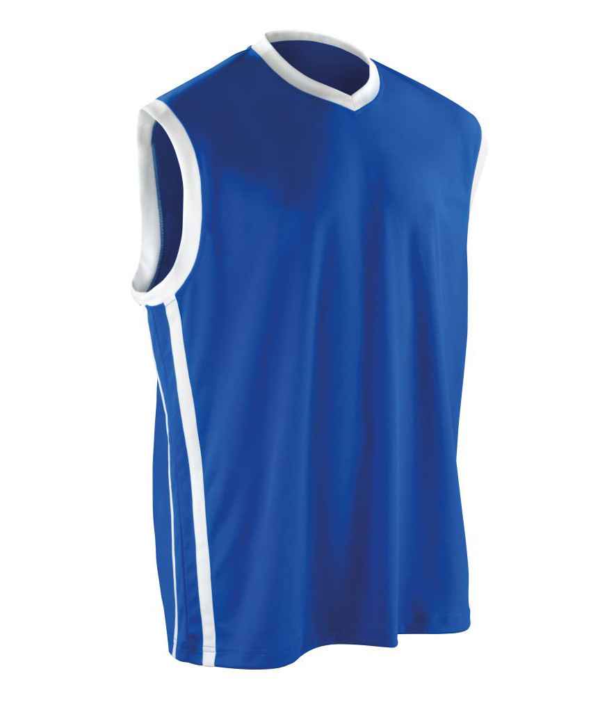 Spiro Basketball Top in Royal Blue/White