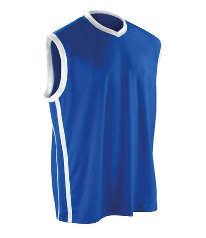 Spiro Basketball Top in Royal Blue/White