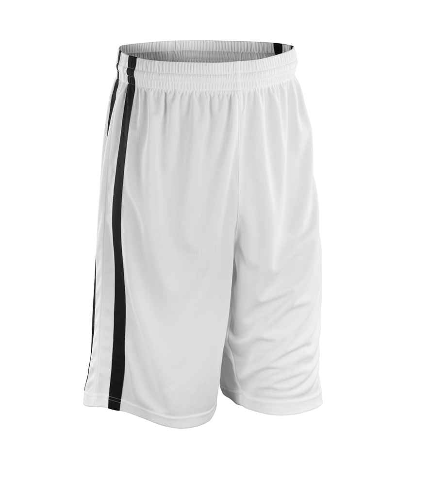 Spiro Basketball Shorts in White/Black
