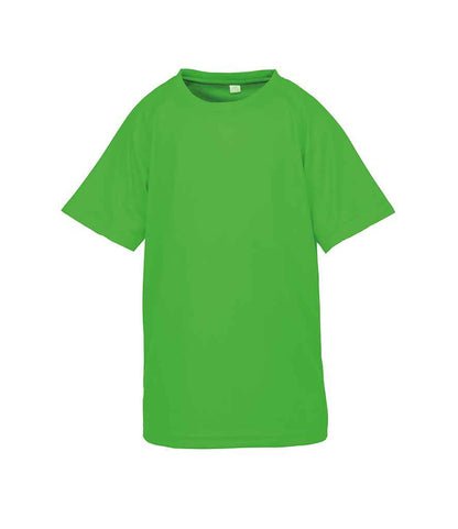 Spiro Spiro Kids Impact Performance Aircool T-Shirt Flo Green