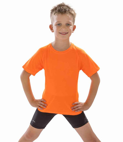 Spiro Spiro Kids Impact Performance Aircool T-Shirt Flo Orange