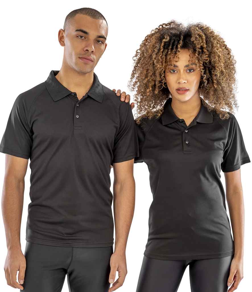 Spiro Spiro Impact Performance Aircool Polo Shirt Black
