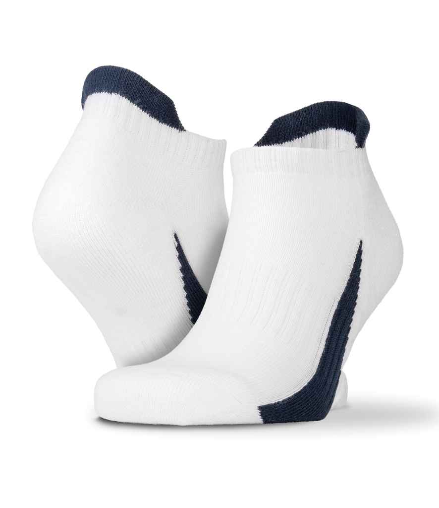 Spiro 3 Pack Sports Sneaker Socks in White/Navy