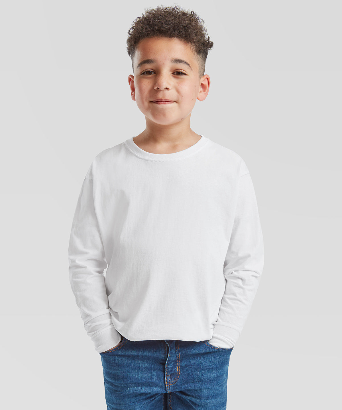 Fruit of the Loom Kids long sleeve valueweight T Black