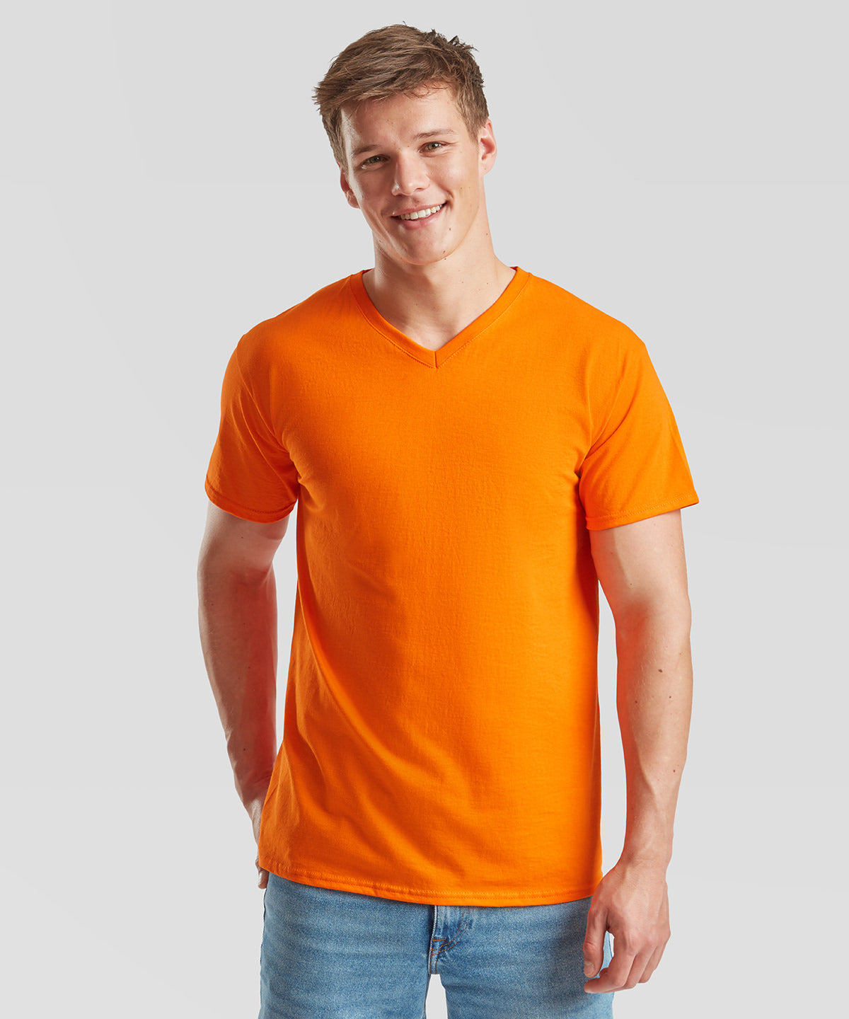 Fruit of the Loom Valueweight v-neck T Azure Blue