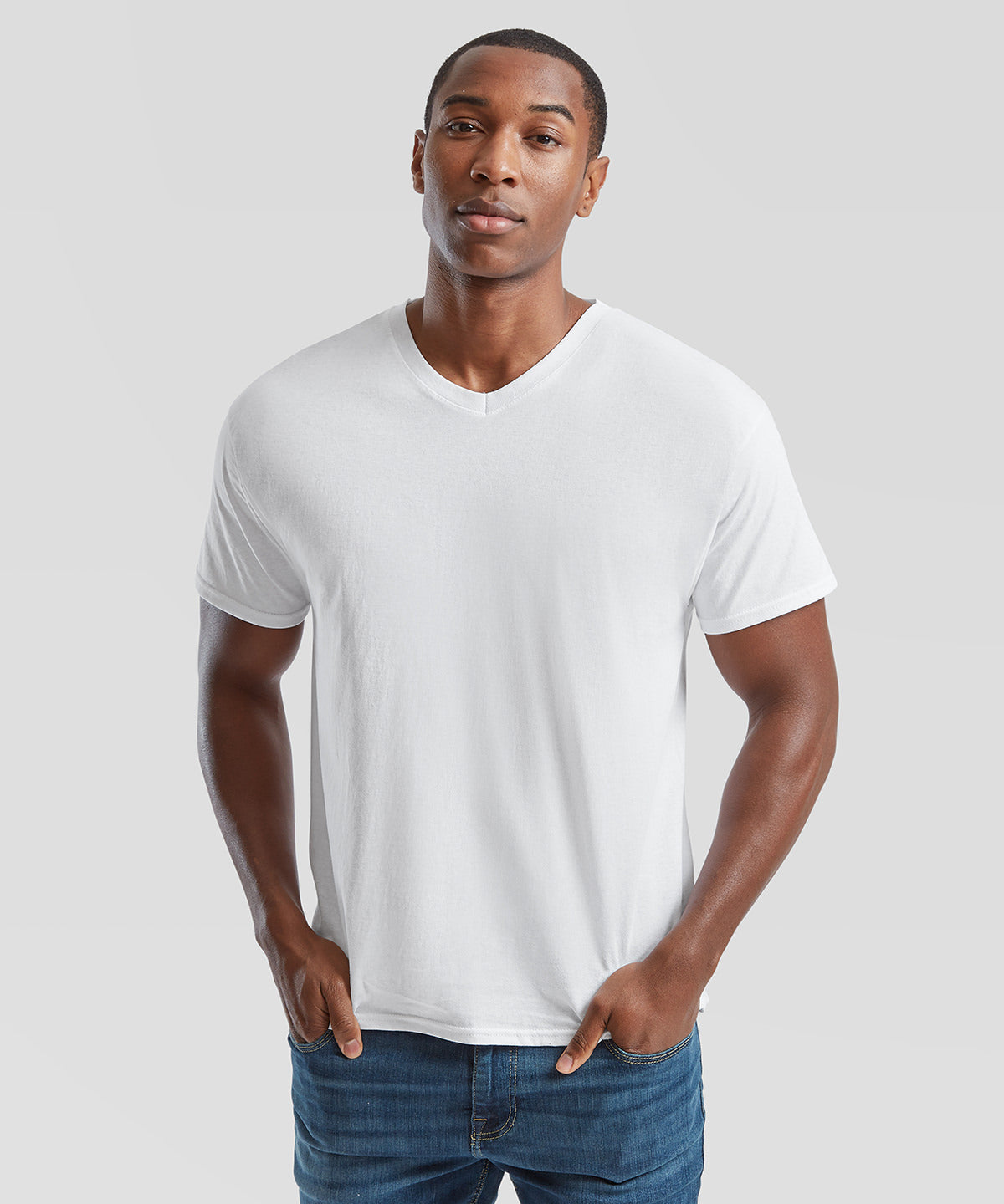 Fruit of the Loom Original v-neck T Black*