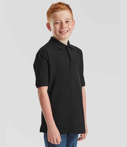 Fruit of the Loom Fruit of the Loom Kids Poly/Cotton Piqué Polo Shirt Black