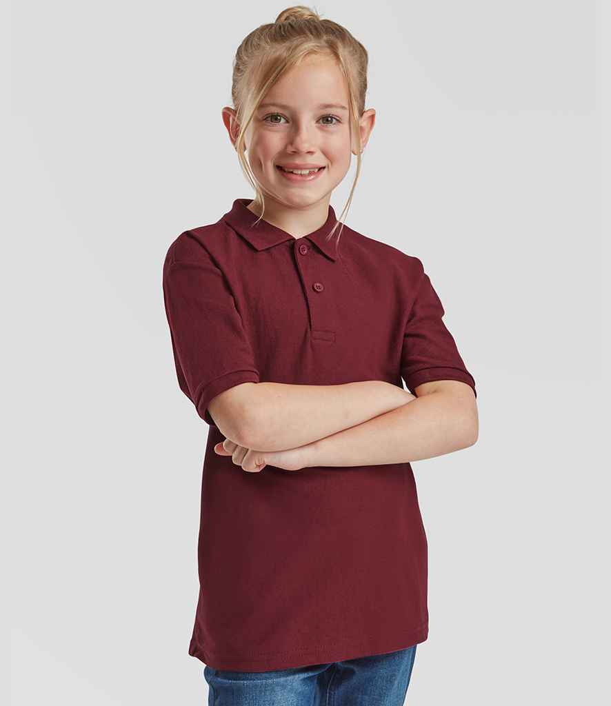 Fruit of the Loom Fruit of the Loom Kids Poly/Cotton Piqué Polo Shirt Burgundy