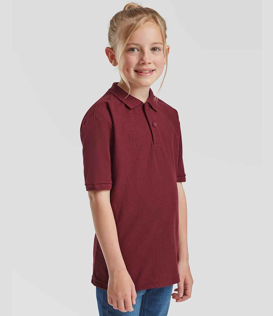 Fruit of the Loom Fruit of the Loom Kids Poly/Cotton Piqué Polo Shirt Burgundy