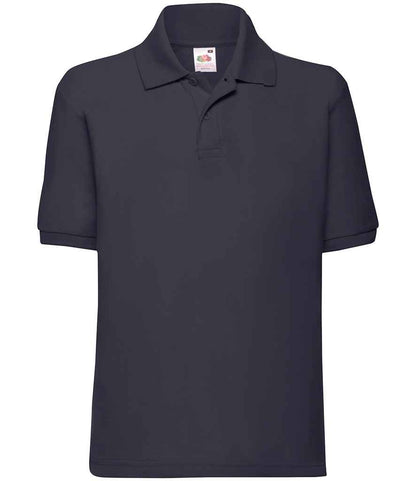 Fruit of the Loom Kids Poly/Cotton Piqué Polo Shirt in Deep Navy