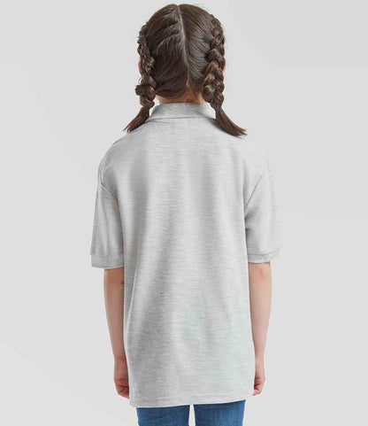 Fruit of the Loom Fruit of the Loom Kids Poly/Cotton Piqué Polo Shirt Heather Grey
