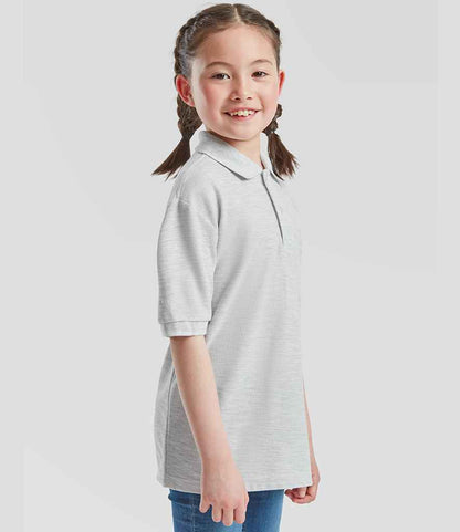Fruit of the Loom Fruit of the Loom Kids Poly/Cotton Piqué Polo Shirt Heather Grey