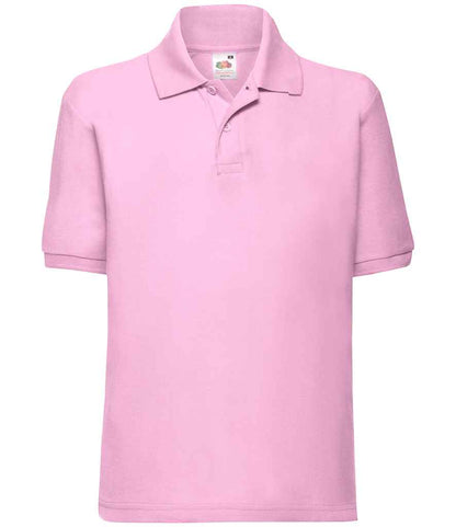 Fruit of the Loom Kids Poly/Cotton Piqué Polo Shirt in Light Pink