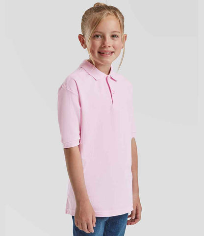 Fruit of the Loom Fruit of the Loom Kids Poly/Cotton Piqué Polo Shirt Light Pink