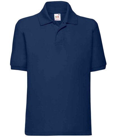 Fruit of the Loom Kids Poly/Cotton Piqué Polo Shirt in Navy