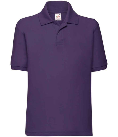 Fruit of the Loom Kids Poly/Cotton Piqué Polo Shirt in Purple