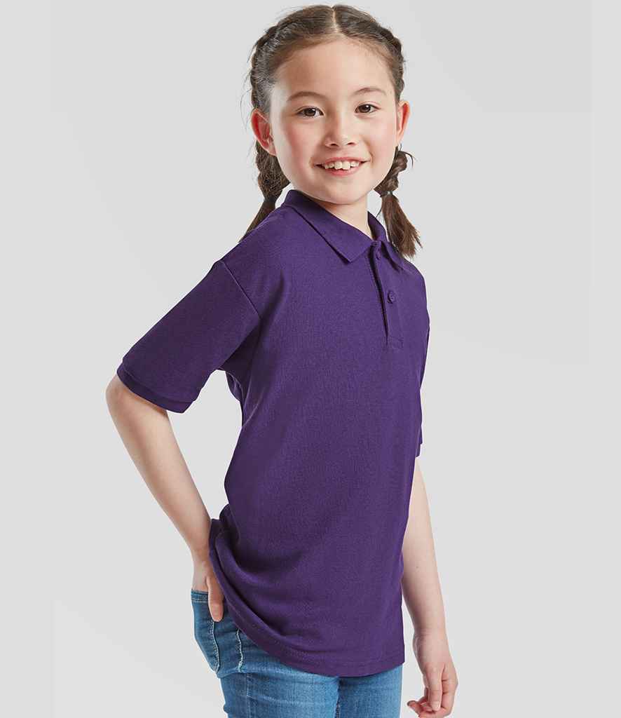 Fruit of the Loom Fruit of the Loom Kids Poly/Cotton Piqué Polo Shirt Purple