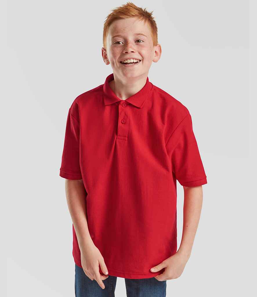 Fruit of the Loom Fruit of the Loom Kids Poly/Cotton Piqué Polo Shirt Red