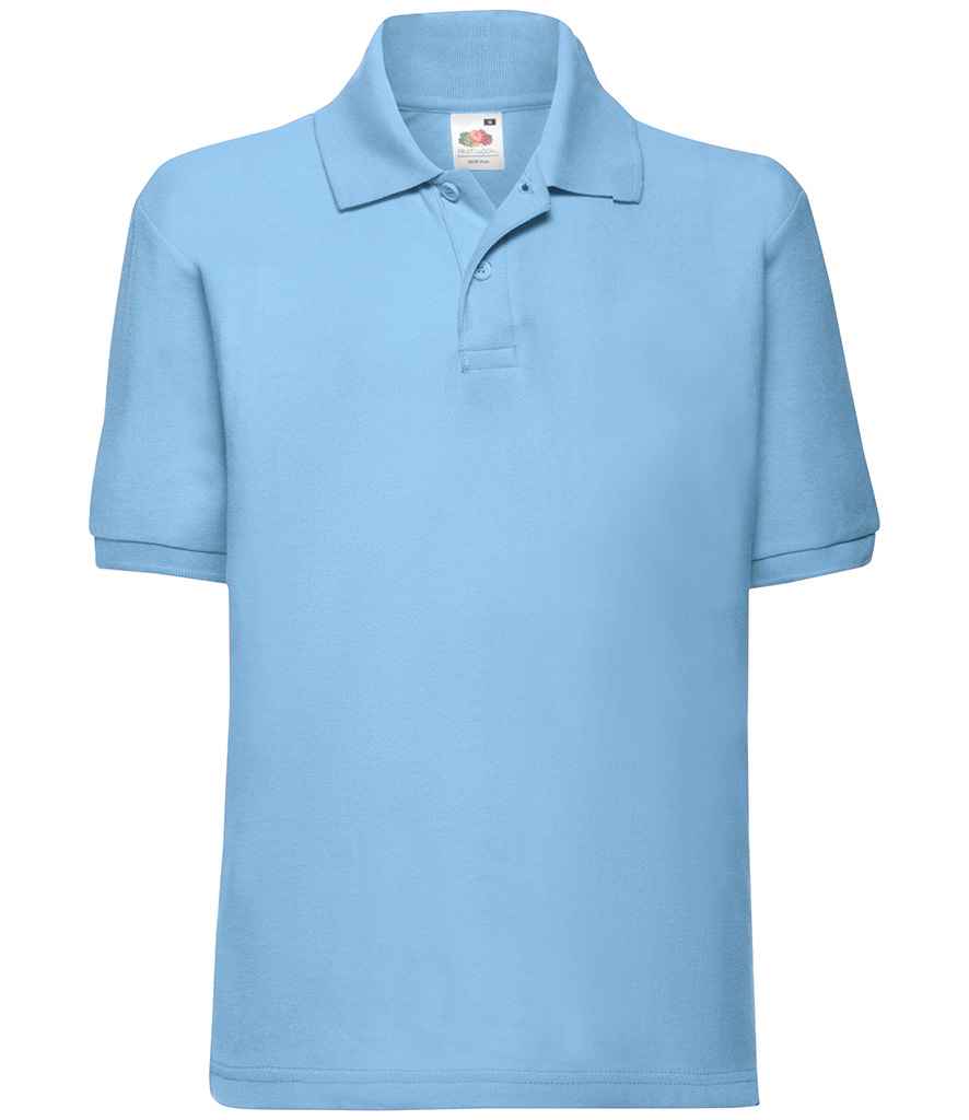 Fruit of the Loom Kids Poly/Cotton Piqué Polo Shirt in Sky Blue