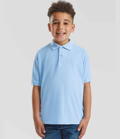 Fruit of the Loom Fruit of the Loom Kids Poly/Cotton Piqué Polo Shirt Sky Blue