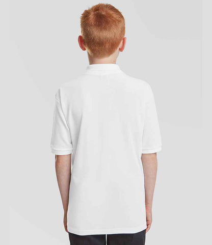 Fruit of the Loom Fruit of the Loom Kids Poly/Cotton Piqué Polo Shirt White