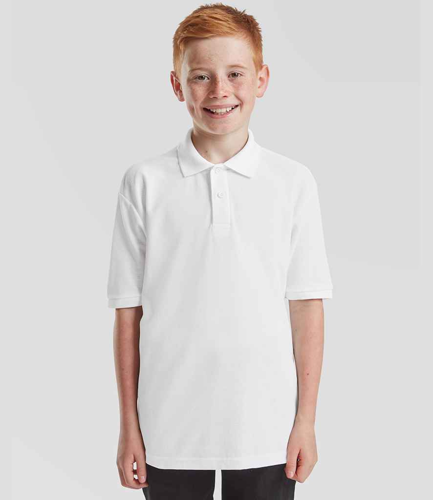 Fruit of the Loom Fruit of the Loom Kids Poly/Cotton Piqué Polo Shirt White