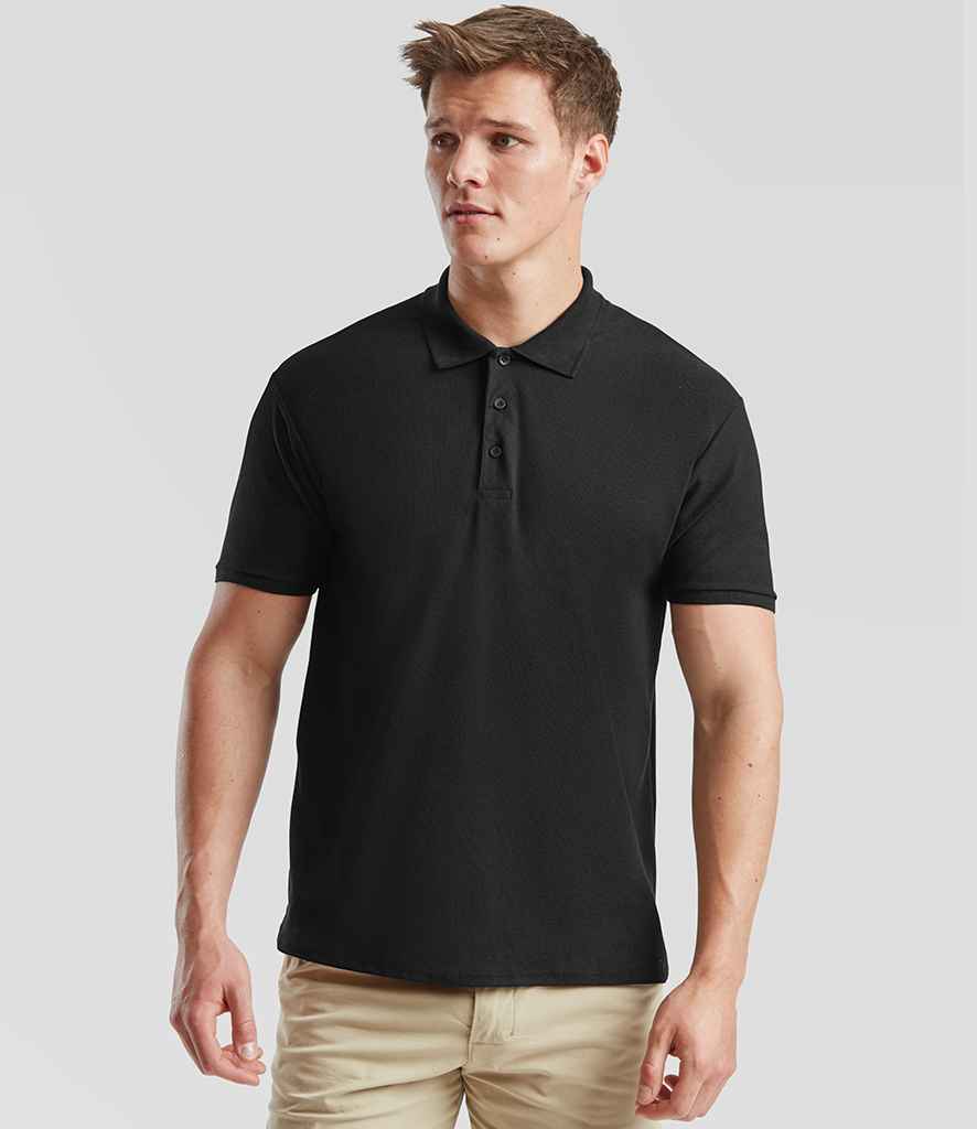 Fruit of the Loom Fruit of the Loom Poly/Cotton Piqué Polo Shirt Black