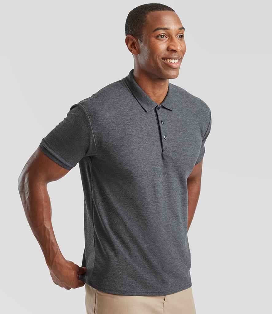 Fruit of the Loom Fruit of the Loom Poly/Cotton Piqué Polo Shirt Dark Heather