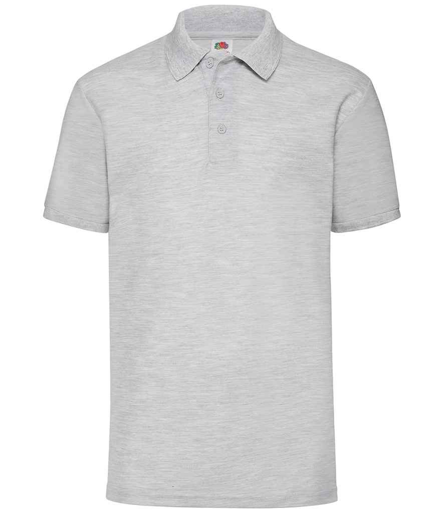 Fruit of the Loom Poly/Cotton Piqué Polo Shirt in Heather Grey