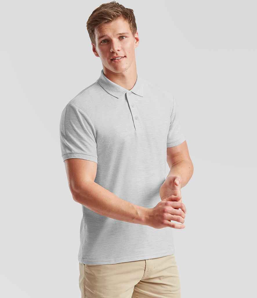 Fruit of the Loom Fruit of the Loom Poly/Cotton Piqué Polo Shirt Heather Grey
