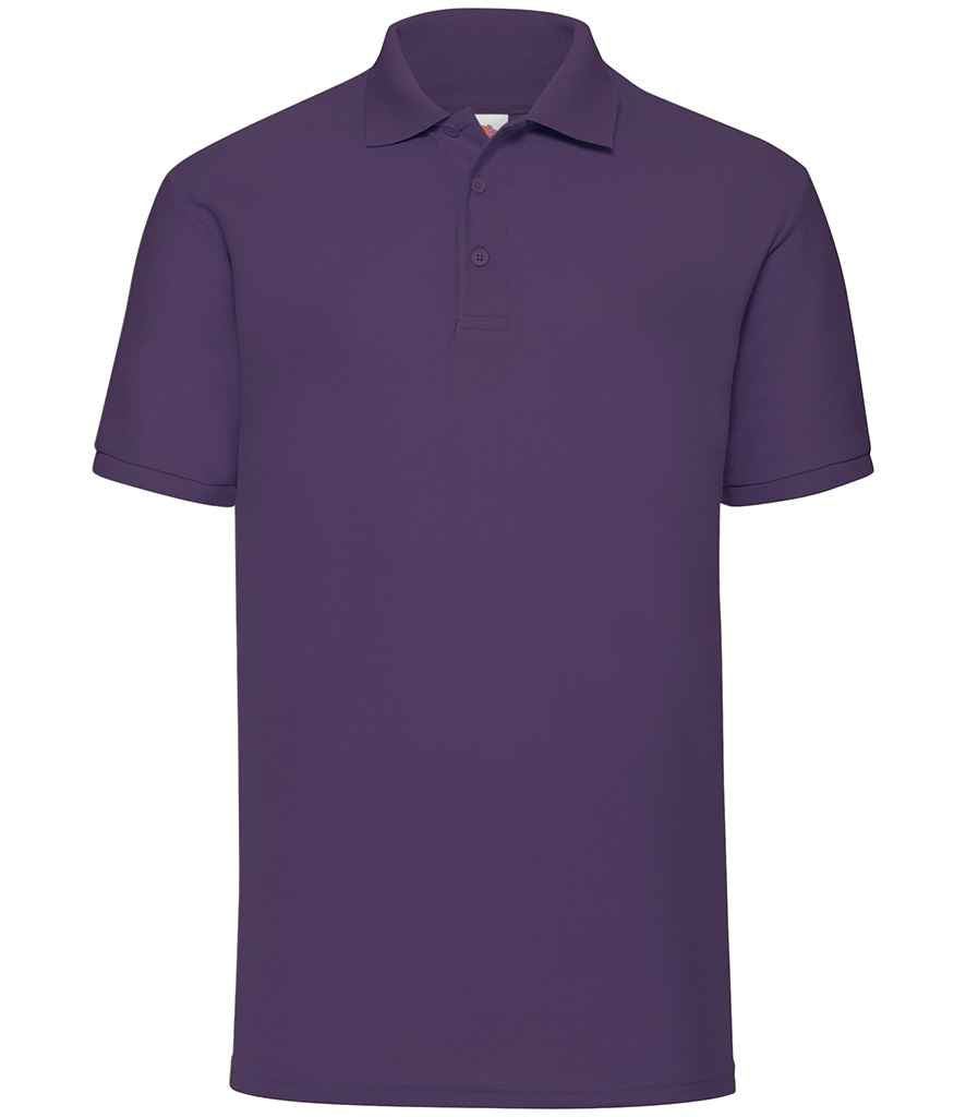 Fruit of the Loom Poly/Cotton Piqué Polo Shirt in Purple