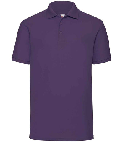 Fruit of the Loom Poly/Cotton Piqué Polo Shirt in Purple