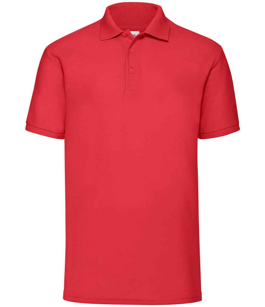 Fruit of the Loom Poly/Cotton Piqué Polo Shirt in Red